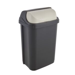 Silver/Anthracite 10 Litre PP for 7-7 L bin bags keeeper Waste Swing Lid