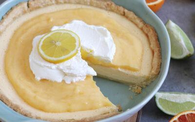 Lemon cheesecake with lemon curd