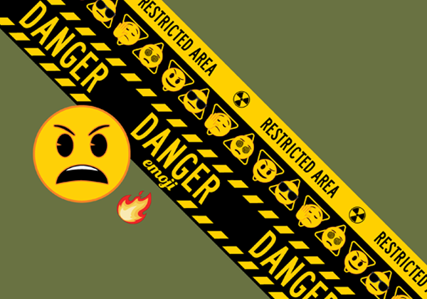 keeeper Designmotiv im emoji® „Danger“ Look mit auffälligen Warnstreifen und Symbolen – markantes Designelement für trendige Aufbewahrungslösungen mit Charakter und Wiedererkennungswert.
