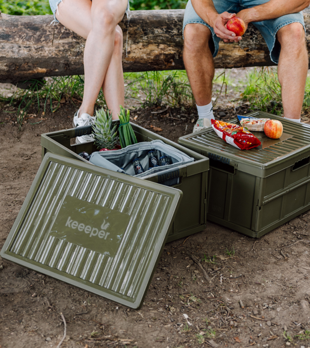 Space-saving and practical for camping trips: The sturdy folding box benno is easy to fold up and collapse.